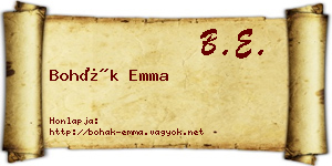 Bohák Emma névjegykártya