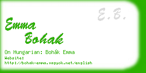 emma bohak business card
