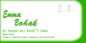 emma bohak business card